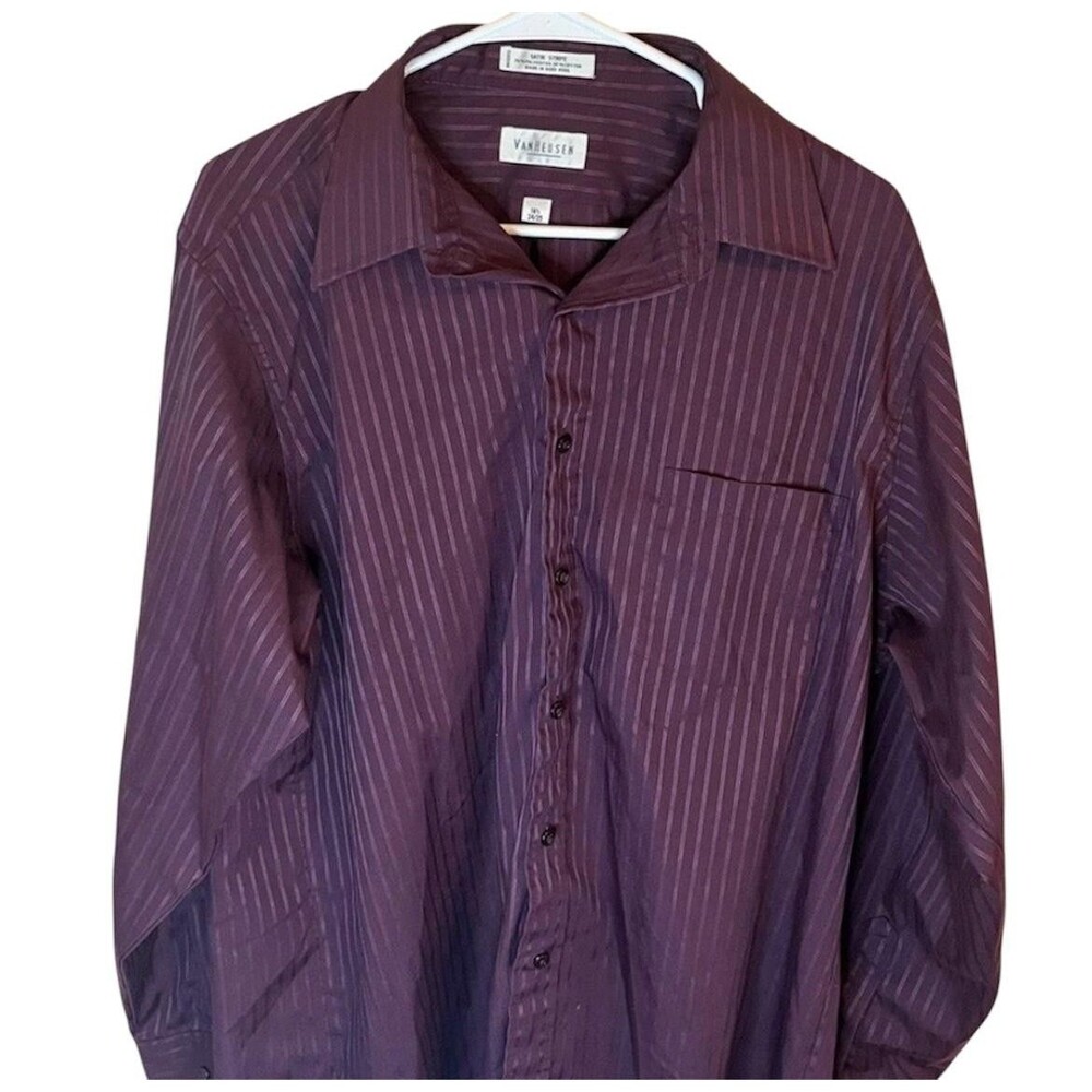Van Heusen Lot 3 Men’s Dress Shirts Neck 16 16.5 Wrinkle Free Fitted Pincord - Picture 2 of 13